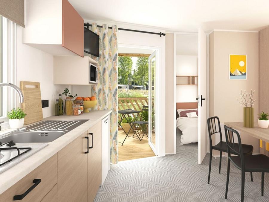 Mobilhome 4 personnes - Cottage 2 chambres - 22 m² - 4 personnes (2 adultes max) - Animaux non acceptés. Terrasse 7 m² 0