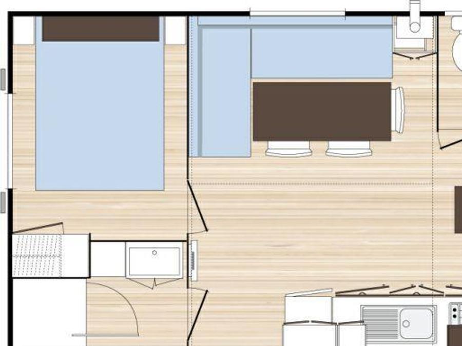 Mobilhome 6 personnes - Le Family 3 chambres 29m² (4 adultes maxi - animaux interdits - non fumeur) 6