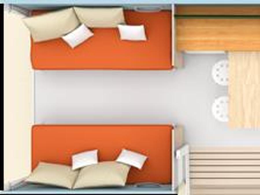 Mobilhome 4 personnes - Le Coco 2 chambres 16m² sans sanitaire (2 adultes maxi - animaux interdits - non fumeur) 6