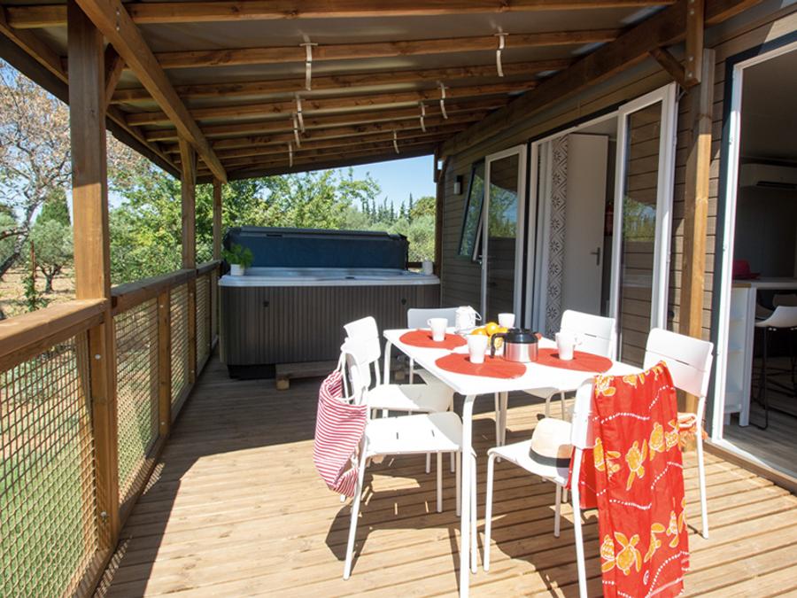Mobilhome 4 personnes - Sillans Jacuzzi privé - 32m² - 2 chambres - Lave-vaisselle + Tv + A/C 0