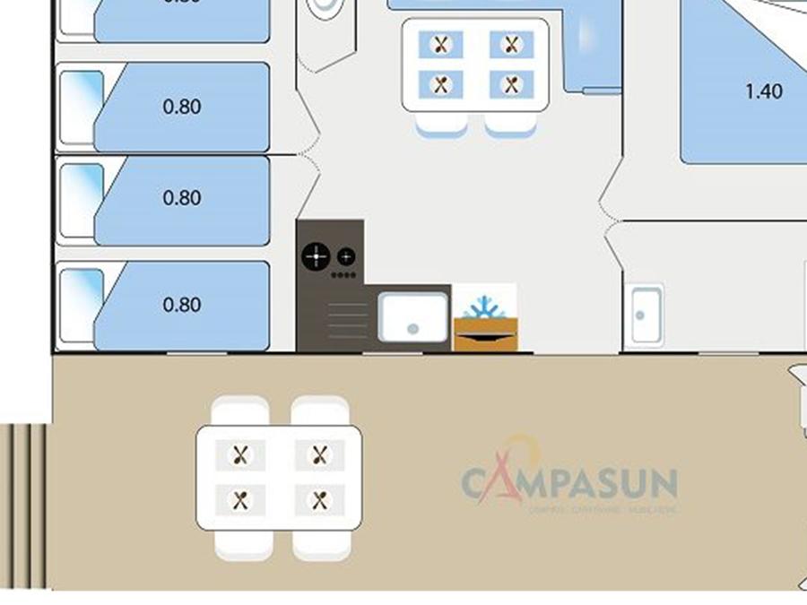 Mobilhome 6 personnes - Mobil home Aups - 28m² - 3 chambres + TV + A/C 4