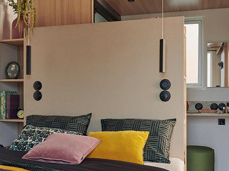 Mobilhome 6 personnes - TAOS Luxe 40m2 terrasse 35m2+ jacuzzi privatif - 6 pers 3 chambres 2 salles de bain - clim 4
