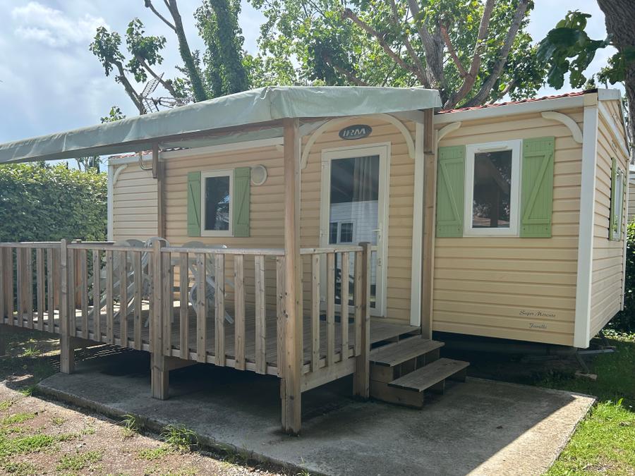 Mobilhome 5 personnes - HAWAI 2 chambres - 28m² - avec CLIM + TV - terrasse couverte 13 m² 1