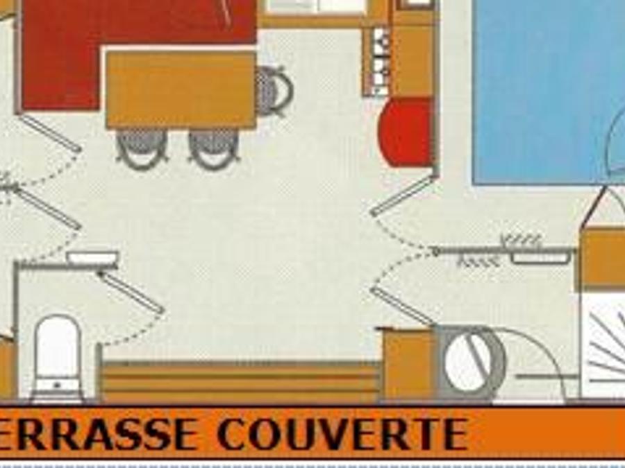 Mobilhome 7 personnes - NEVADA 3 chambres - 32 m² - avec CLIM.+TV - Terrasse couverte sur 16 m² 3