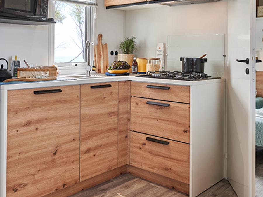 Mobilhome 7 personnes - PREMIUM 3 chambres - 32m2 - avec CLIM + WIFI + TV - Terrasse couverte de 16m2 3