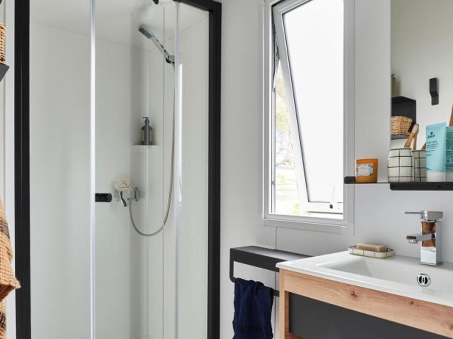 Mobilhome 7 personnes - PREMIUM 3 chambres - 32m2 - avec CLIM + WIFI + TV - Terrasse couverte de 16m2 5