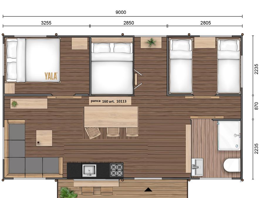 Tente en toile et en bois 6 personnes - Safari Dreamer Plus 2