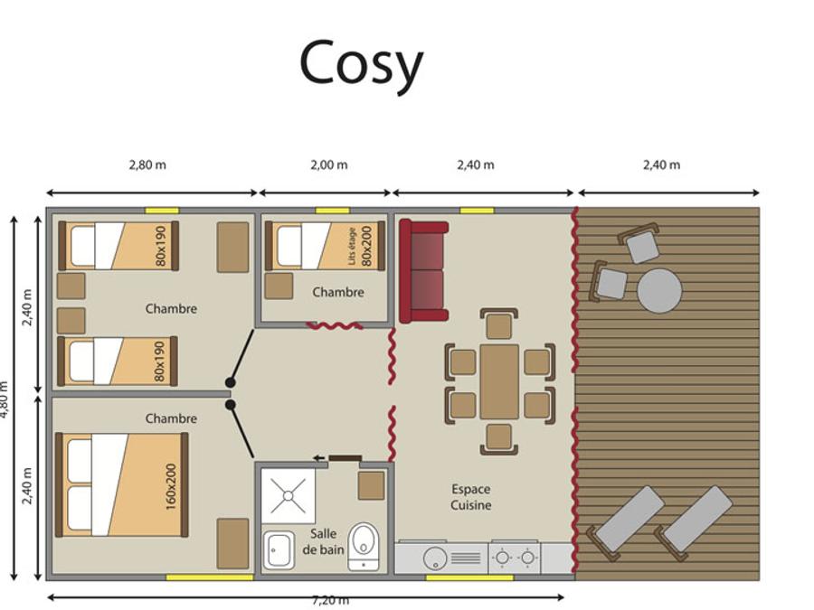 Tente en toile et en bois 6 personnes - Cabane Hivernet Premium 3 ch avec sanitaires 7