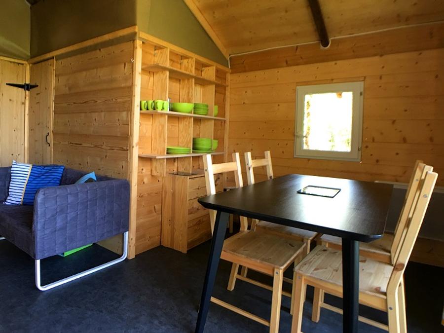 Tente en toile et en bois 6 personnes - Cabane Hivernet Premium 3 ch avec sanitaires 2