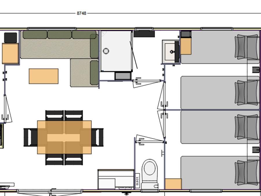 Mobilhome 6 personnes - Premium Morgon 3 ch avec sanitaires 7