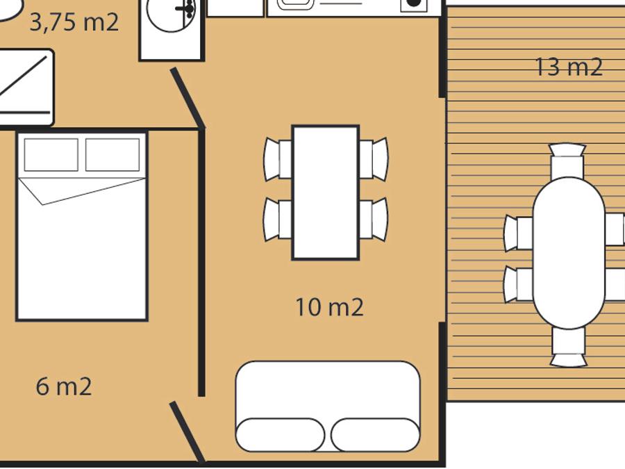 Lodge 4 personnes - Ecolodge Confort Premium avec sanitaires 7