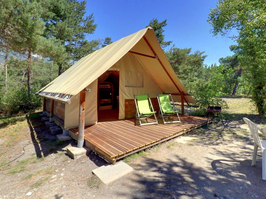Tente en toile et en bois 5 personnes - Nature sans sanitaire 0
