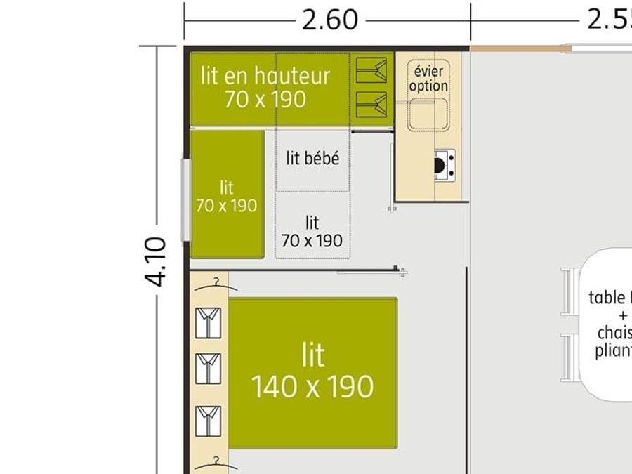 Mobilhome 5 personnes - Tithome Nature sans sanitaire 5