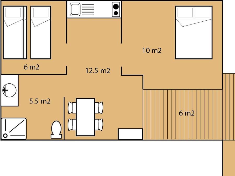 Chalet 5 personnes - Chalet Durance PMR Privilège avec sanitaires 8