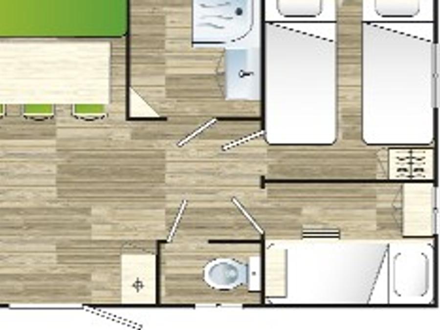 Mobilhome 6 personnes - Residentiel 3 chambres 6