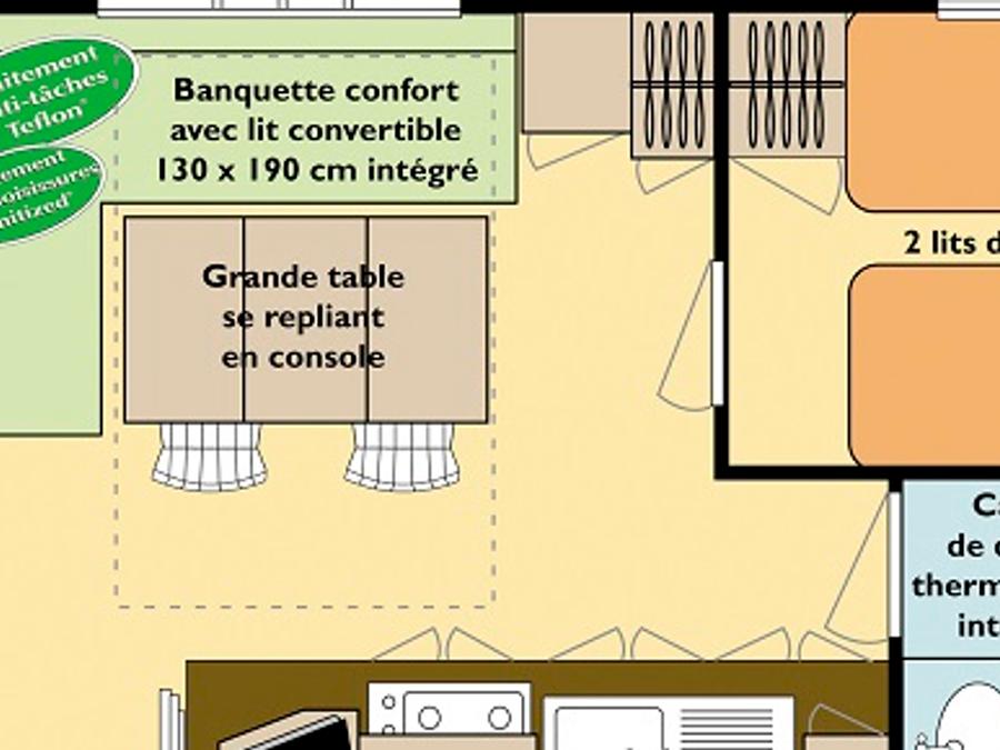 Mobilhome 5 personnes - Résidentiel 2 chambres 6