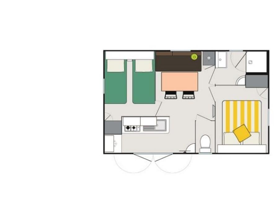 Mobilhome 4 personnes - Vénus 2 chambres 6