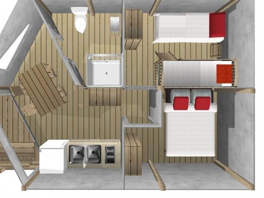 Tente en toile et en bois 5 personnes - Tente Lodge Confort (avec sanitaires) 13
