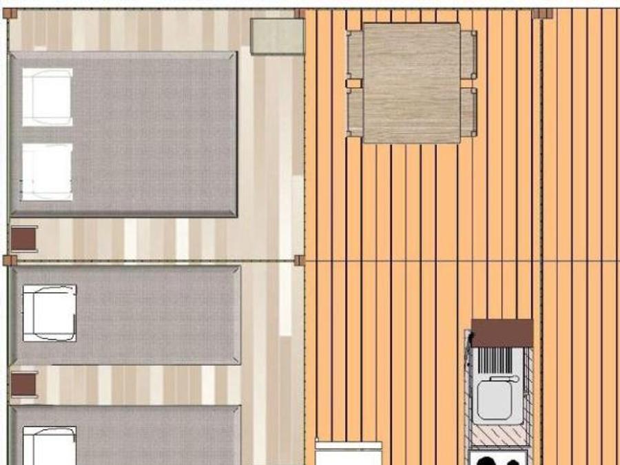 Tente en toile et en bois 5 personnes - LODGE STANDARD (SANS SANITAIRES) 3