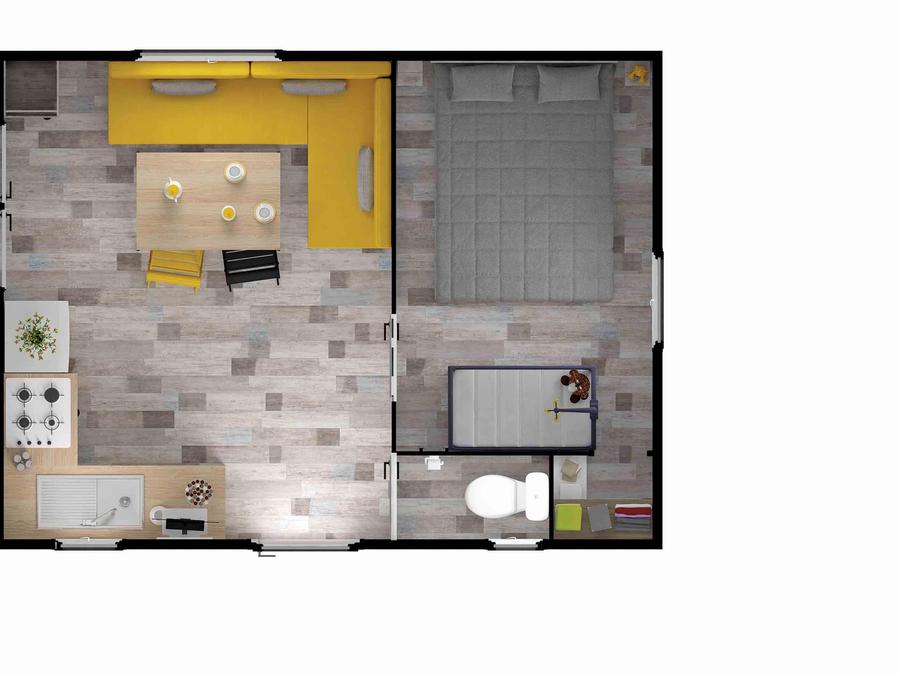 Mobilhome 4 personnes - Mobil-home CONFORT 28m² - 2 chambres + terrasse couverte + TV 3