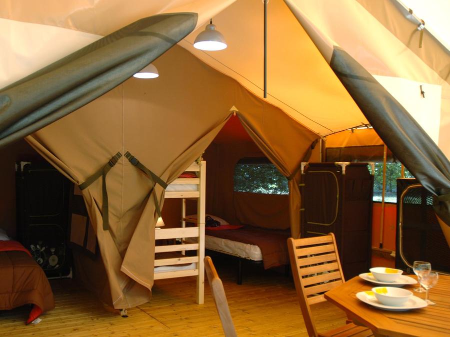Tente en toile et en bois 5 personnes - Lodge VICTORIA 30m² / 2 chambres (sans sanitaires privatifs) 3