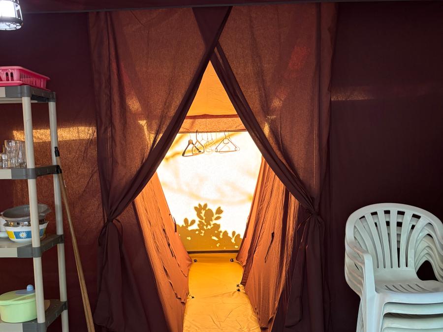 Tente 5 personnes - Tente toute équipée 29m² - 3 chambres (sans sanitaires) 2