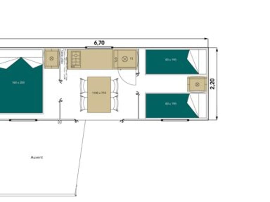 Tente en toile et en bois 4 personnes - NOMADE LODGE sans sanitaires 4