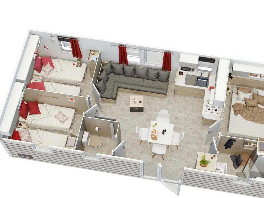 Mobilhome 6 personnes - Magnolia Premium 31.8m² (3 ch. 6 pers) 8