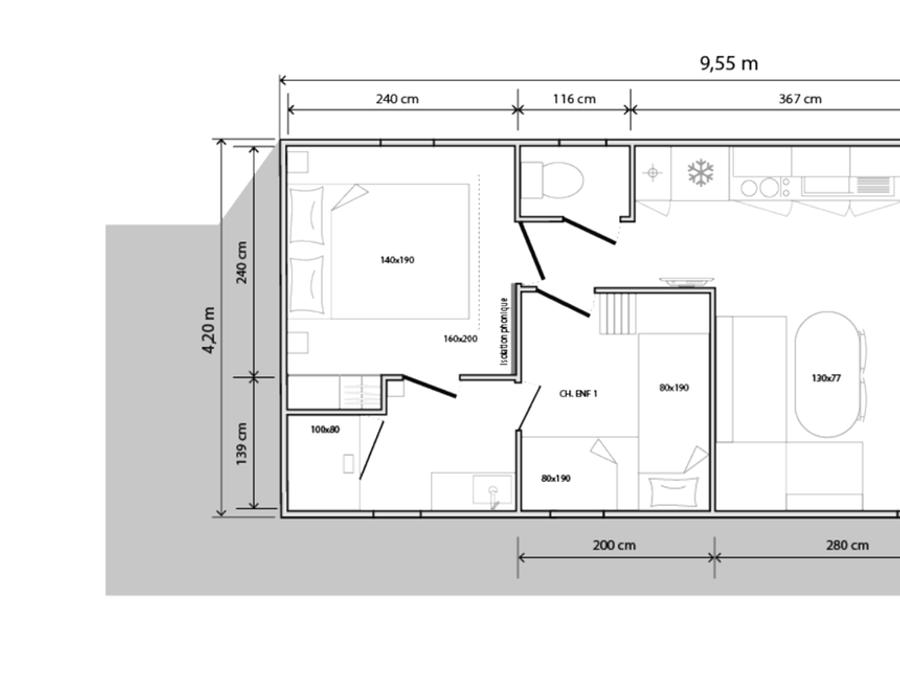 Mobilhome 4 personnes - Living Premium 28m² (2 ch. 4 pers) 11