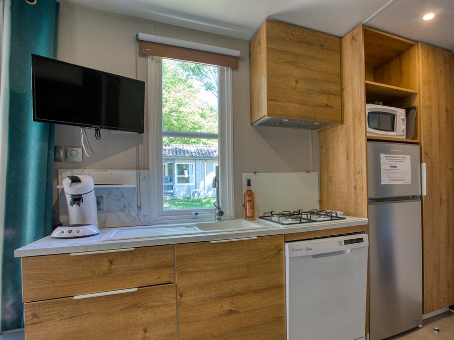 Mobilhome 4 personnes - Mobil-Home Premium O'Hara 29-31m² (2ch-4pers) + Terrasse semi-couverte + Clim + LV + TV 3