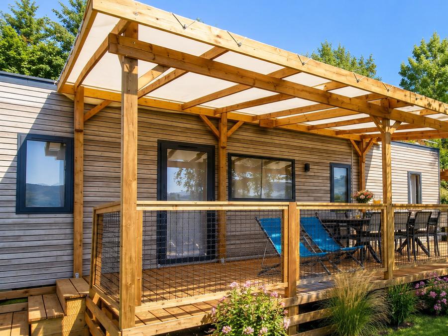 Mobilhome 8 personnes - Mobil-Home BREZONS Premium 41m2 - Climatisé (4ch 8 pers) 2 SDB - Vue Lac 4/8 pers 10