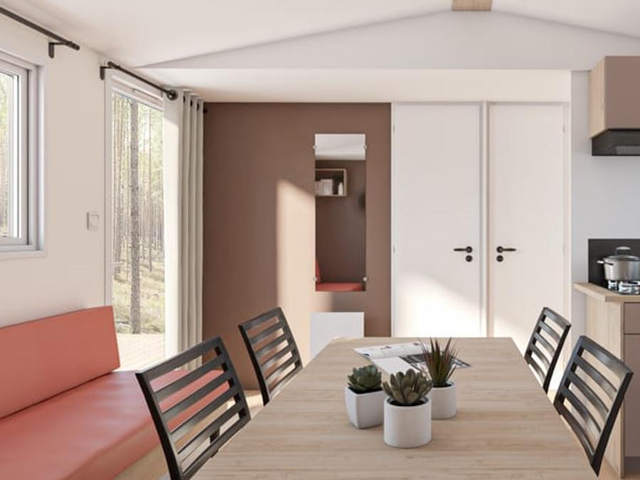 Mobilhome 8 personnes - Mobil-Home BREZONS Premium 41m2 (4ch 8 pers) et 2 SDB Vue Lac 2