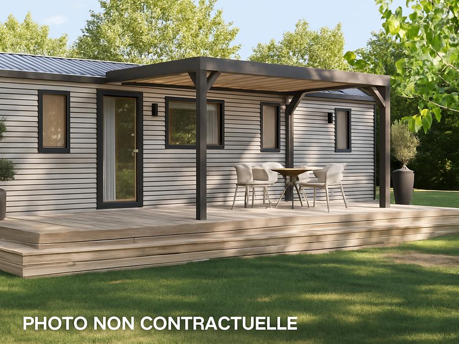 Mobilhome 8 personnes - Mobil-Home BREZONS Premium 41m2 (4ch 8 pers) et 2 SDB Vue Lac 1