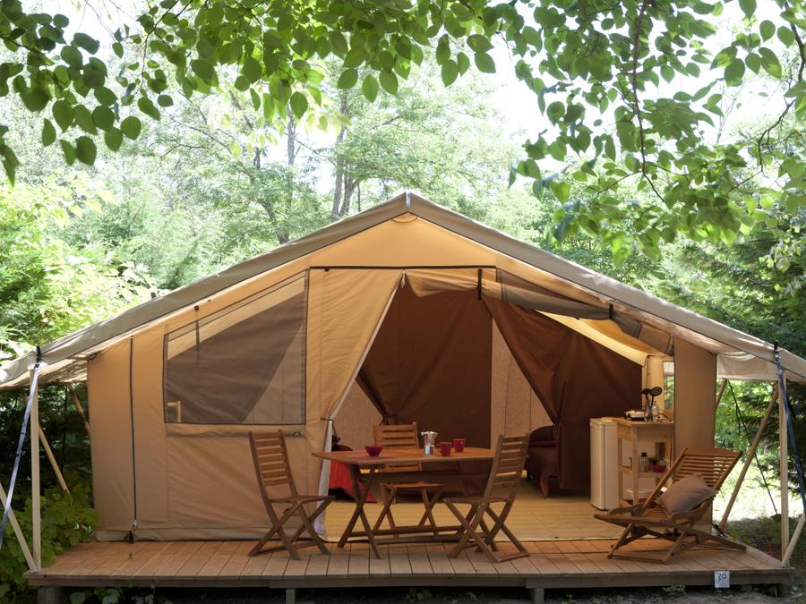 Tente en toile et en bois 4 personnes - Lodge Confort 2 chambres 0