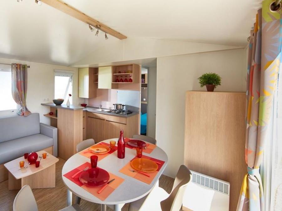 Mobilhome 6 personnes - Mobil-home Confort 33m² 3 chambres - terrasse semi-couverte - climatisation 6 pers 6