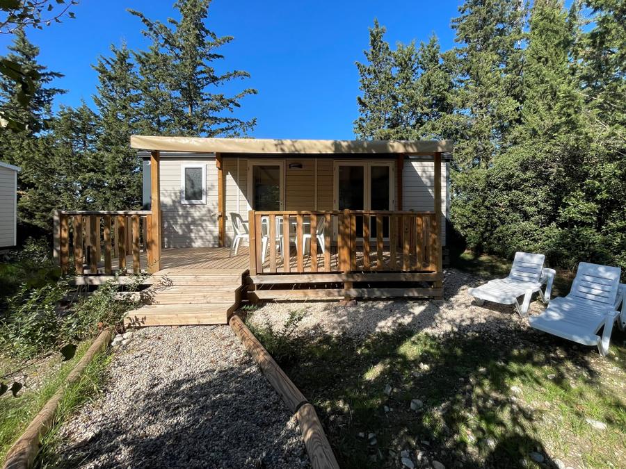 Mobilhome 4 personnes - Premium 29 m² 2 chambres terrasse semi-couverte + climatisation + LV 3