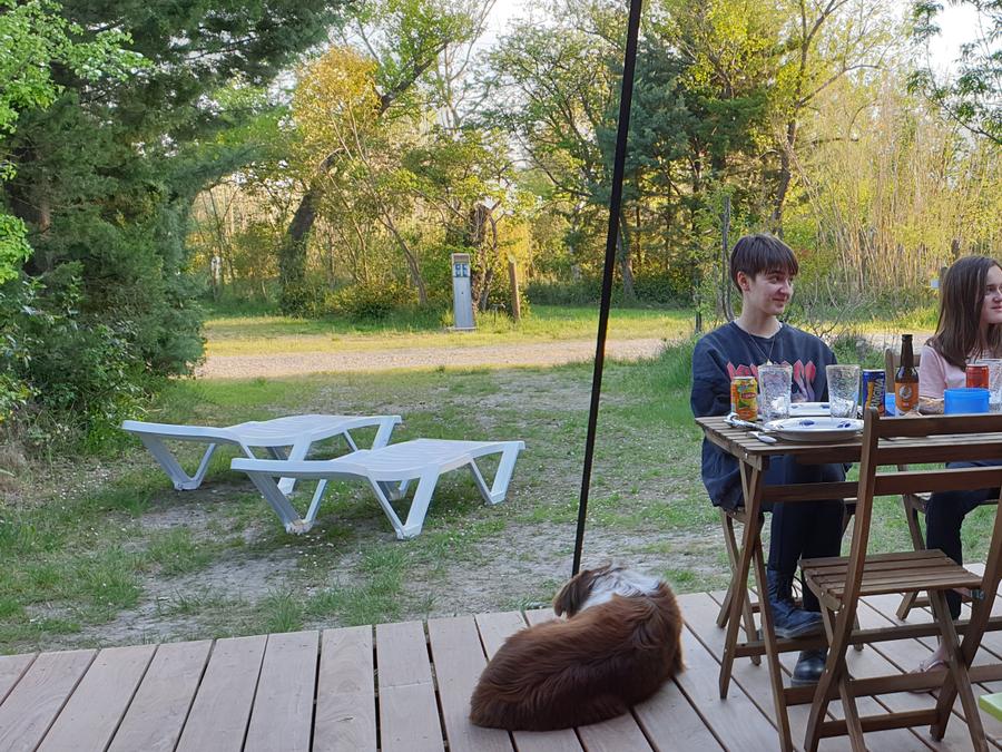 Tente en toile et en bois 4 personnes - Tente prêt à camper 28 m² - terrasse semi-couverte - sans sanitaire 3