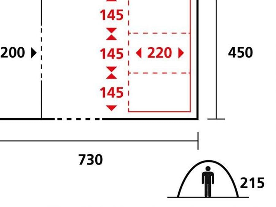 Tente en toile et en bois 4 personnes - Tente prêt à camper 28 m² - terrasse semi-couverte - sans sanitaire 2