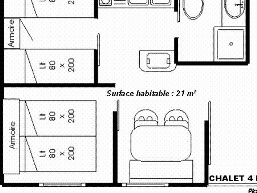 Chalet 4 personnes - Chalet (2 chambres, 30m²), terrasse 7
