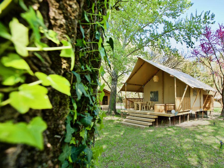 Lodge 6 personnes - Lodge Prairie 30m² + 15m² en mezzanine - 2 chambres - spa-cuisine - salle d'eau 2