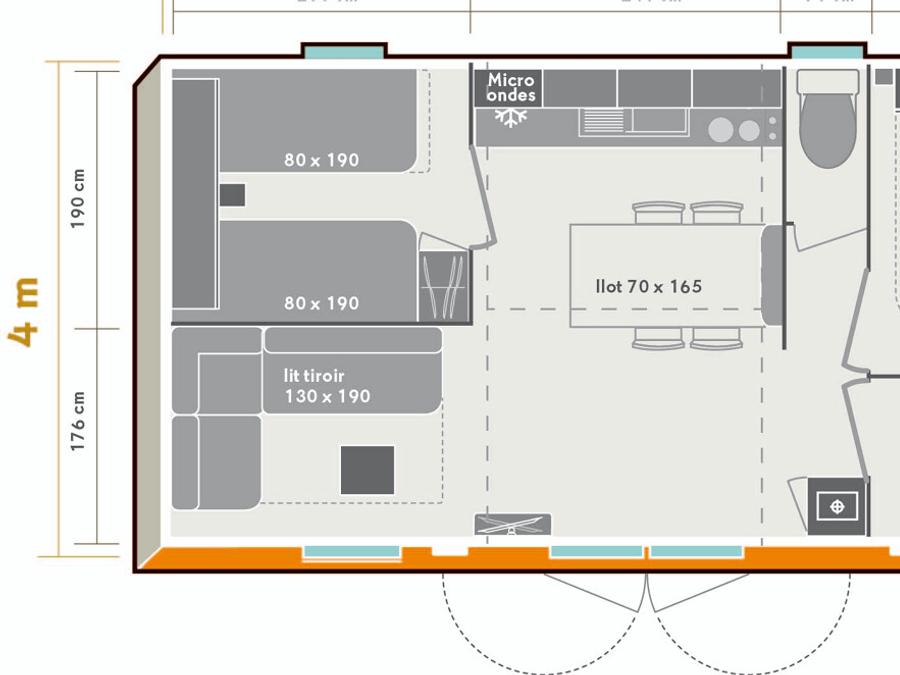Mobilhome 4 personnes - Ciela Confort - 2 chambres 5