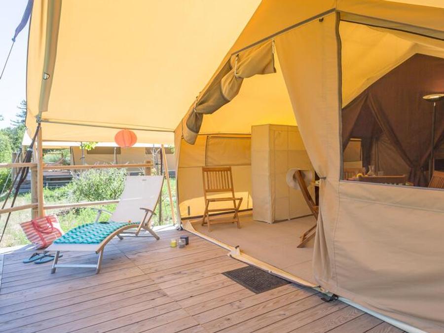 Tente en toile et en bois 5 personnes - Tente Ciela Nature - 2 chambres (sans sanitaire) 1