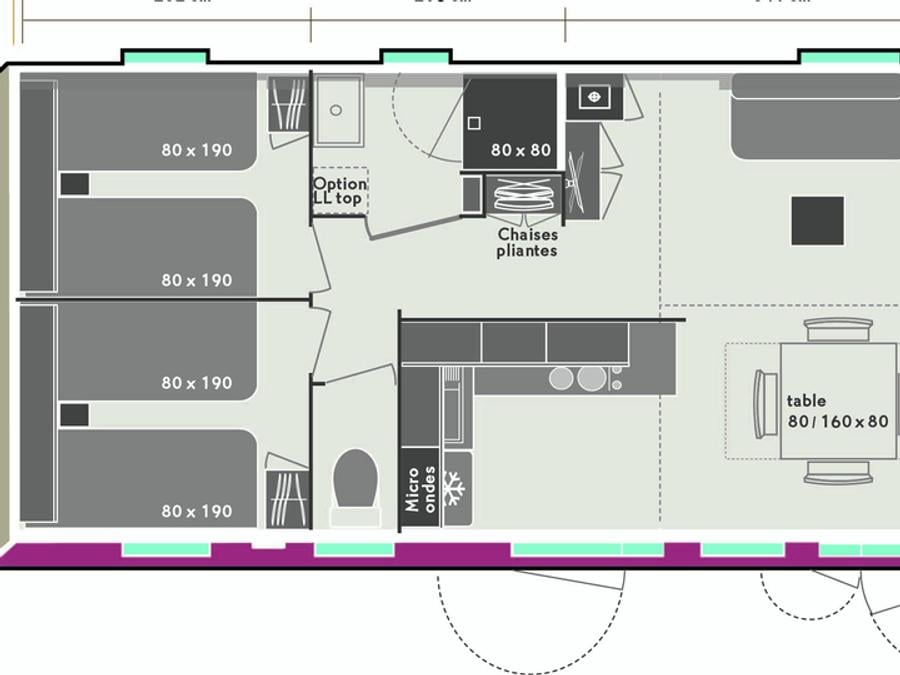 Mobilhome 6 personnes - Mobil home Prestige SPA - 3 chambres dont 1 suite parentale - draps, serviettes et plancha 9