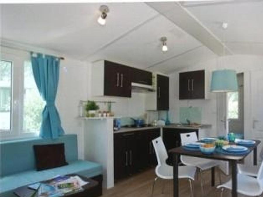 Mobilhome 6 personnes - Mobil-home Orchidée Grand Confort 35m² - 2 chambres + terrasse couverte + CLIM + TV + LV 1/6 pers 2