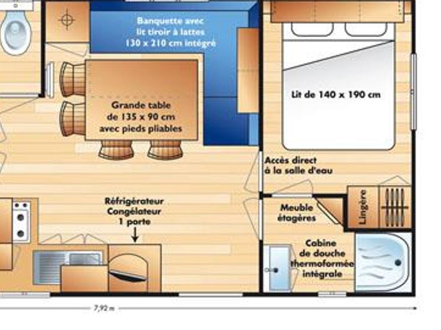 Mobilhome 8 personnes - Mobil-home Titania Confort 32m² - 3 chambres + terrasse couverte 6/8 pers 2