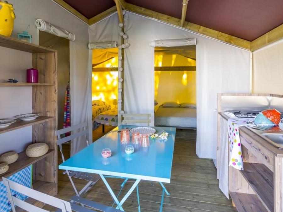 Tente en toile et en bois 5 personnes - Freeflower Standard 30m² - 2 chambres (sans sanitaires) 2/5 pers 1