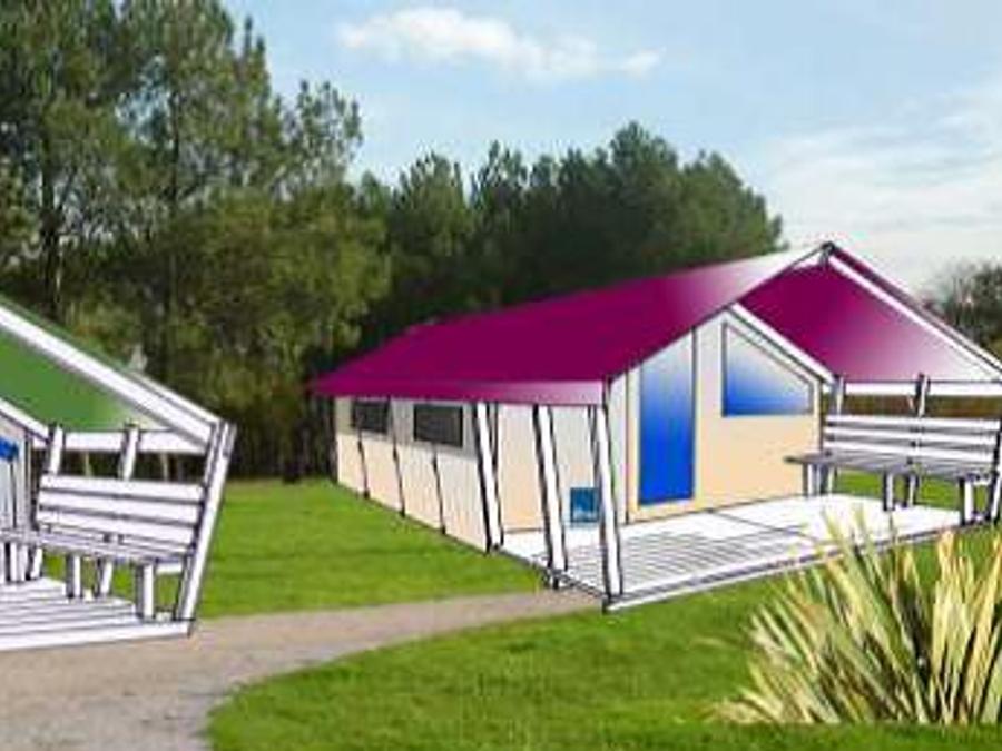 Tente en toile et en bois 5 personnes - Freeflower Standard 30m² - 2 chambres (sans sanitaires) 2/5 pers 4