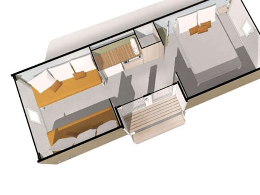 Bungalow toilé 4 personnes - Coco Sweet 16m² - 2 chambres (sans sanitaires) - Bord de rivière 2/4 pers 5