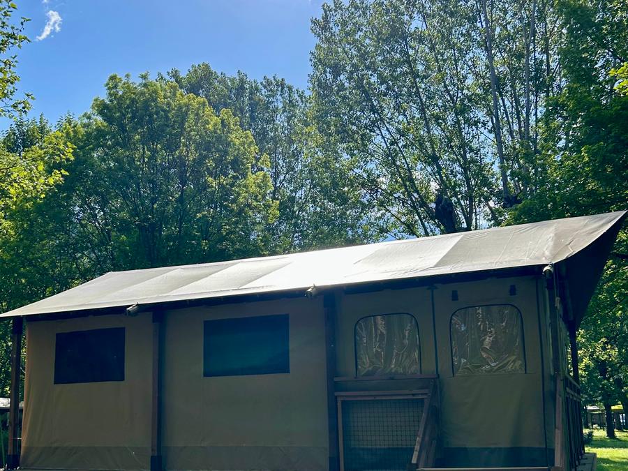 Tente en toile et en bois 5 personnes - Lodge Kenya Evasion Confort 34m² - 2 chambres 2/5 personnes (avec sanitaires) + Terrasse 5 pers. 11