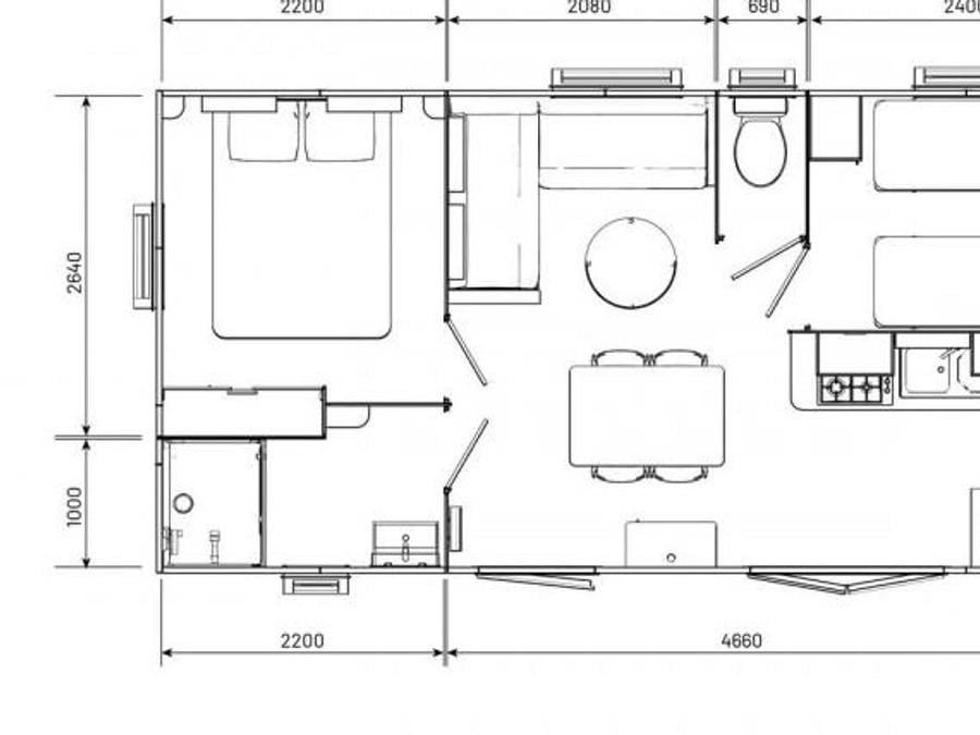 Mobilhome 6 personnes - Cottage Premium Clim - 29 m² - 2 chambres – 4/6 pers - climatisation & plancha 8